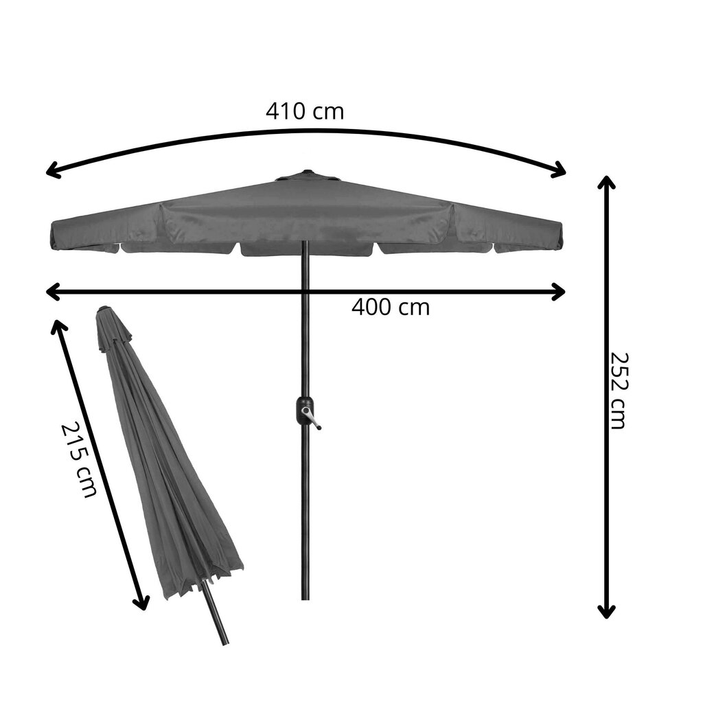 Dārza lietussargs Springos GU0040, 400 cm цена и информация | Saulessargi, markīzes un statīvi | 220.lv