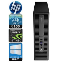 HP 600 G2 SFF i3-6100 16GB 2TB GT1030 2GB WIN10Pro cena un informācija | Stacionārie datori | 220.lv