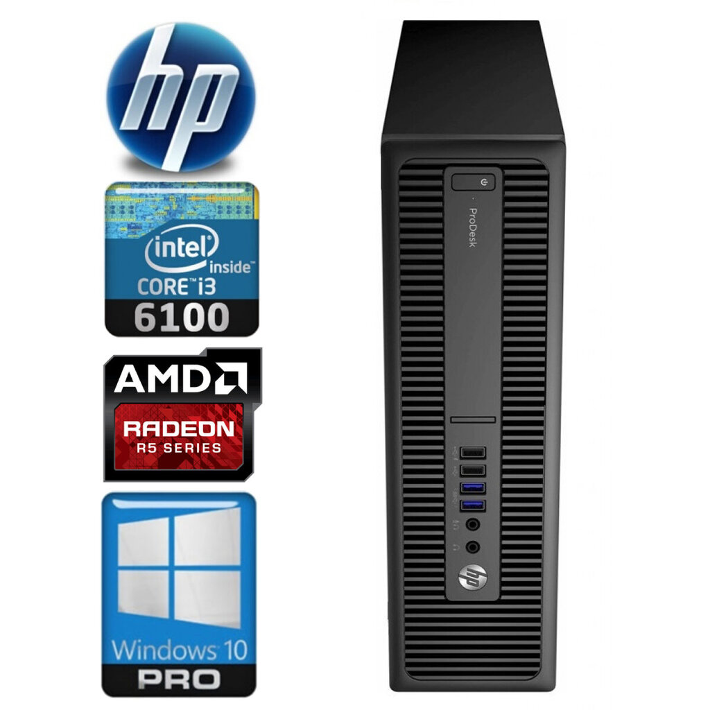 HP 600 G2 SFF i3-6100 16GB 1TB SSD R5-340 2GB WIN10Pro cena un informācija | Stacionārie datori | 220.lv