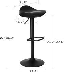 Черный 2 барных стула YOUNUOKE 360° цена и информация | Стулья для кухни и столовой | 220.lv