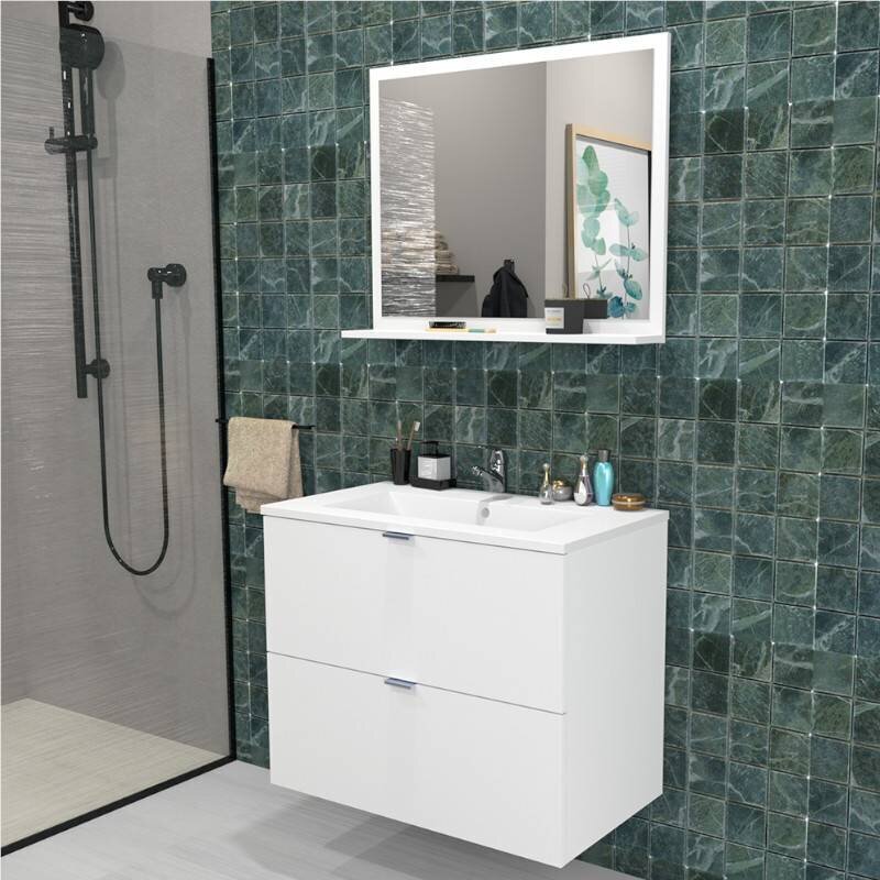 Vannas istabas skapītis Aatrium Malaga, 80x64x46 cm, balts цена и информация | Vannas istabas skapīši | 220.lv