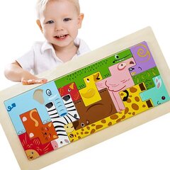 деревянный пазл - зоопарк цена и информация | Игрушки для малышей | 220.lv