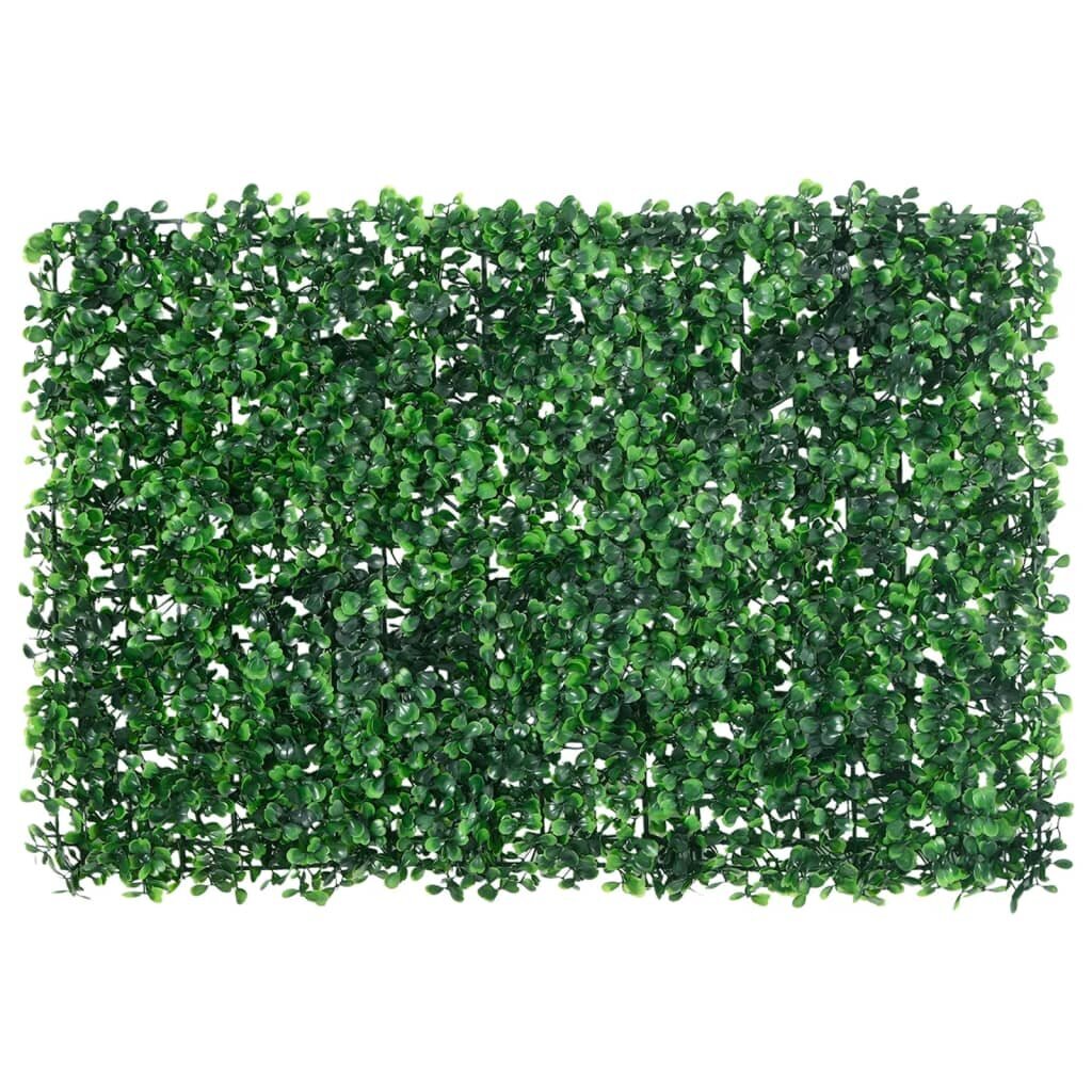 Mākslīgie krūmu lapu žogi, 24gab., zaļi, 40x60cm цена и информация | Interjera priekšmeti | 220.lv
