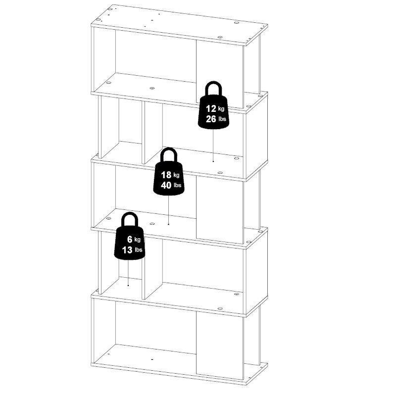 Plaukts Aatrium Maze, 80x29,5x173,5 cm, brūns/melns cena un informācija | Plaukti | 220.lv