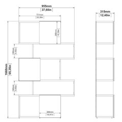 Plaukts Aatrium Maze, 95x31x166 cm, brūns/balts cena un informācija | Plaukti | 220.lv