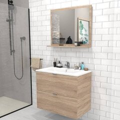 Ванная шкафчик с раковиной Aatrium Malaga, коричневый/белый цена и информация | Шкафчики для ванной | 220.lv