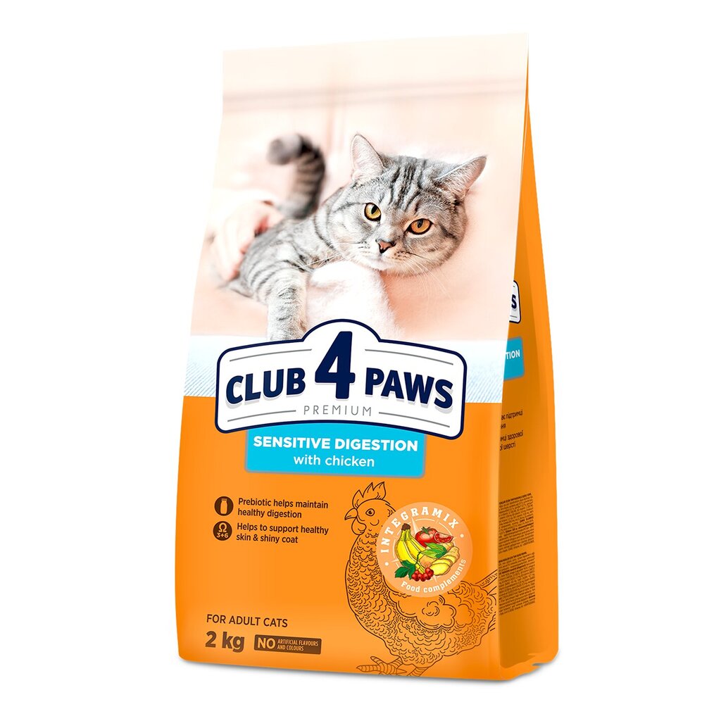 Club 4 paws Premium sausā kaķu barība ar vistu 2 kg cena un informācija | Sausā barība kaķiem | 220.lv