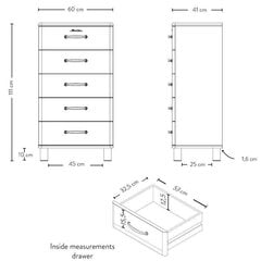 Kumode Aatrium Malibu, 60x41x111 cm, zaļa cena un informācija | Kumodes | 220.lv