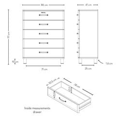 Комод Aatrium Malibu, 86x41x111 см, белый цена и информация | Комоды | 220.lv