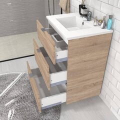 Ванная шкафчик Aatrium Marbella, 60x46x91 см, коричневый/белый цена и информация | Шкафчики для ванной | 220.lv
