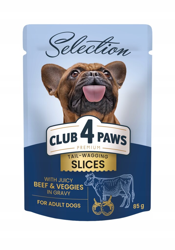 Club 4 paws Premium mitrā barība suņiem - Liellopu gaļa ar dārzeņiem mērcē 12 x 85g цена и информация | Konservi suņiem | 220.lv