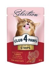 Сlub 4 paws premium selection влажный корм для кошек  - индейка в морковном крем-супе 12 х 85 г цена и информация | Консервы для котов | 220.lv