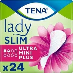 Uroloģiskie ieliktnīši Tena Lady Slim Ultra Mini Plus, 24 gab. cena un informācija | Autiņbiksītes, higiēniskās paketes, vienreizlietojamie paladziņi pieaugušajiem | 220.lv