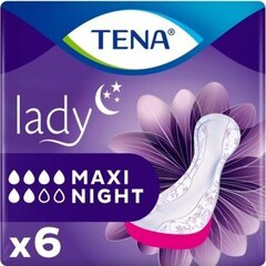 Uroloģiskie paliktņi Tena Lady Maxi Night, 6 gab. cena un informācija | Autiņbiksītes, higiēniskās paketes, vienreizlietojamie paladziņi pieaugušajiem | 220.lv