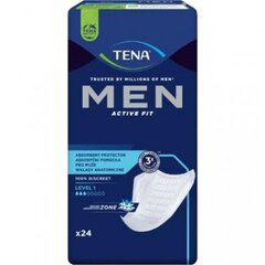 Прокладки урологические для мужчин Tena Men Active Fit, уровень 1, 24 шт цена и информация | Подгузники, прокладки, одноразовые пеленки для взрослых | 220.lv