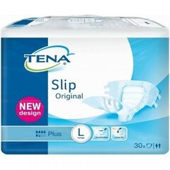 Подгузники для взрослых Tena Slip Plus, размер L, 100-150 см, 30 шт цена и информация | Подгузники, прокладки, одноразовые пеленки для взрослых | 220.lv