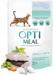Optimeal корм для кошек - треска с овощами в желе 12 х 85 г цена и информация | Консервы для котов | 220.lv