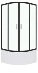 Kama 90x90cm dušas kabīne melna cena un informācija | Dušas durvis, dušas sienas | 220.lv