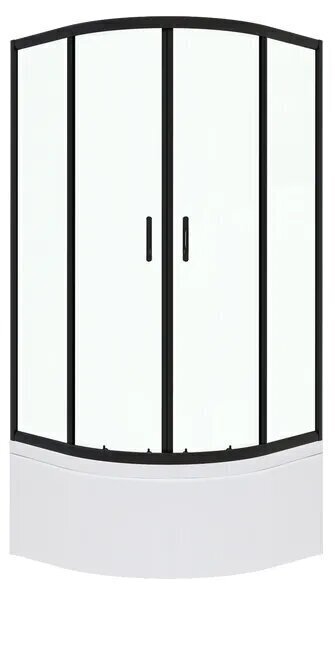 Kama 90x90cm dušas kabīne melna цена и информация | Dušas durvis, dušas sienas | 220.lv