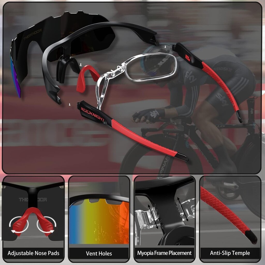 Polarizētas sporta saulesbrilles Rocknight HD, dažādas krāsas cena un informācija | Sporta brilles | 220.lv