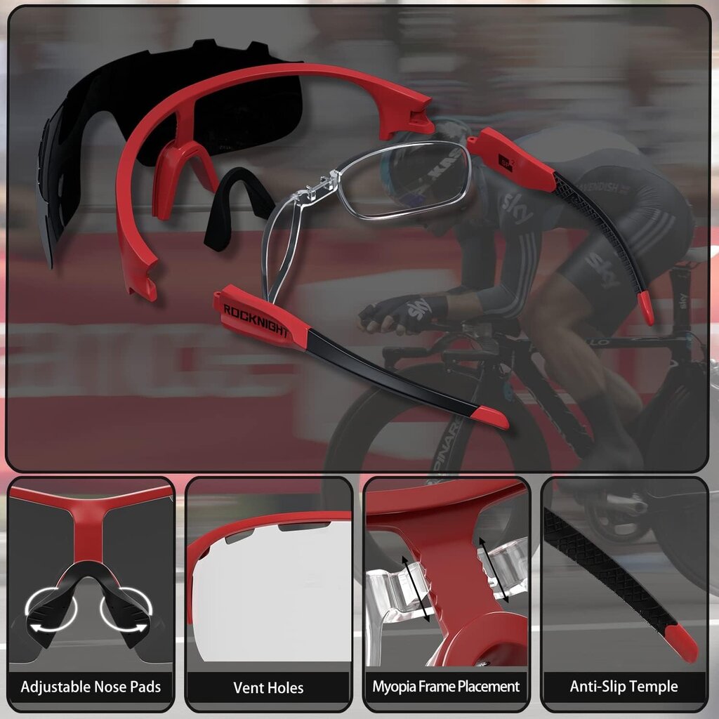 Sporta saulesbrilles Rocknight HD, sarkans/sudraba cena un informācija | Sporta brilles | 220.lv