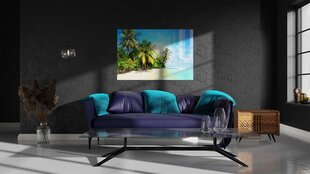 Stikla tāfele pludmales palmas, 60x40cm cena un informācija | Gleznas | 220.lv