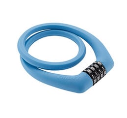 Тросовый замок GIANT SURELOCK RUBBER Sky Blue, синий цена и информация | Замки для велосипеда | 220.lv