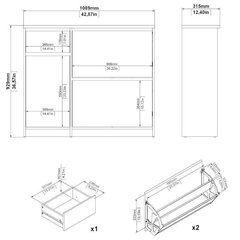 Галошница Aatrium Naia, 109x31,5x93 см, черный цвет цена и информация | Полки для обуви, банкетки | 220.lv