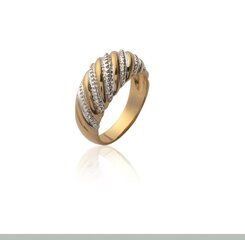 Кольцо с золотым покрытием 750°,  ⌀ 21, Mon tresor цена и информация | Кольца | 220.lv
