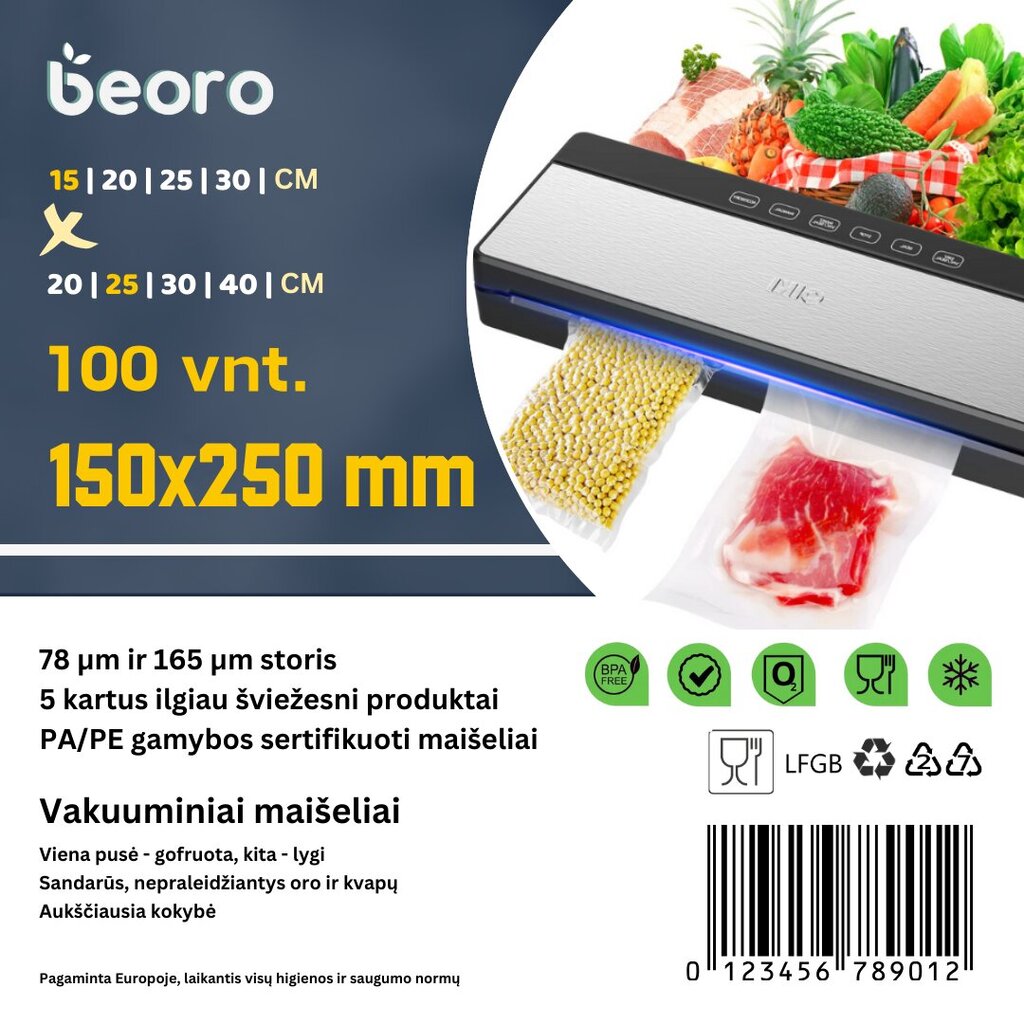 Beoro 15x25-100 cena un informācija | Vakuuma iepakotāji | 220.lv