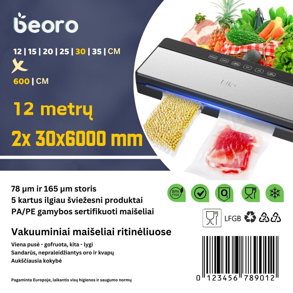 Beoro 30x600-2 cena un informācija | Vakuuma iepakotāji | 220.lv