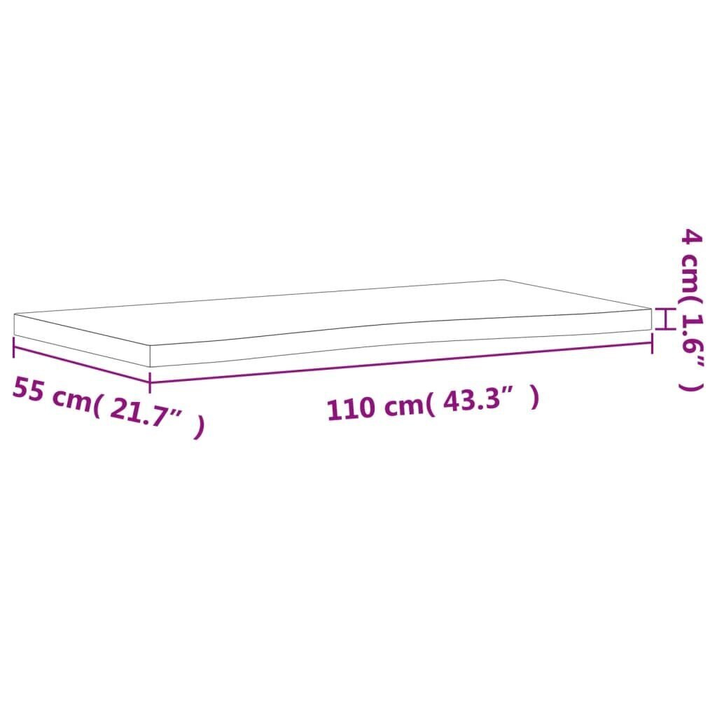 Galda virsma, 110x(50-55)x4cm, masīvs dižskābardis cena un informācija | Virsmas galdiem | 220.lv