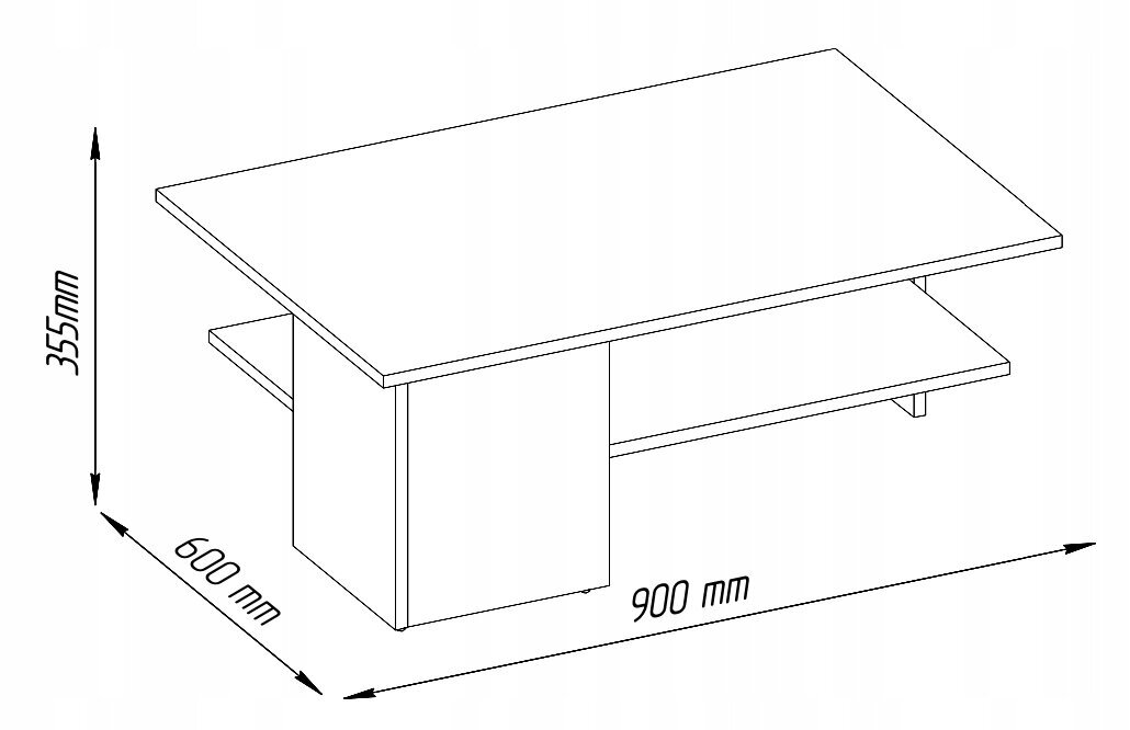 Kafijas galdiņš 90x60x33,5 cm, balts/pelēks цена и информация | Žurnālgaldiņi | 220.lv