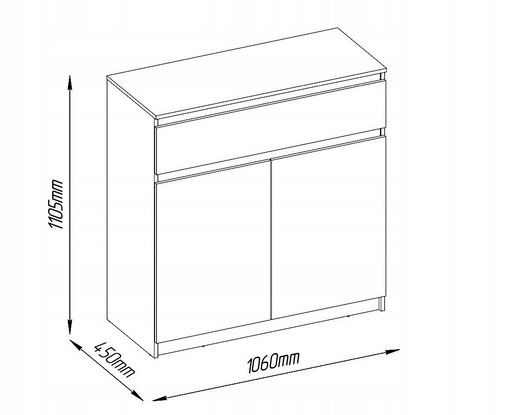 Kumode 2d 1s, brūna cena un informācija | Kumodes | 220.lv