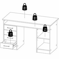 Письменный стол Aatrium, 120x55x75,6 см, коричневый цена и информация | Компьютерные, письменные столы | 220.lv
