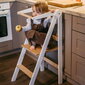 Saliekams koka bērnu kāpslis - tornis leg&go, balts cena un informācija | Bērnu krēsliņi un bērnu galdiņi | 220.lv