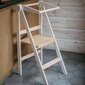 Saliekams koka bērnu kāpslis - tornis leg&go, balts cena un informācija | Bērnu krēsliņi un bērnu galdiņi | 220.lv