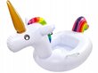 Piepūšamais riņķis Unicorn, 60 cm, balts цена и информация | Piepūšamās rotaļlietas un pludmales preces | 220.lv