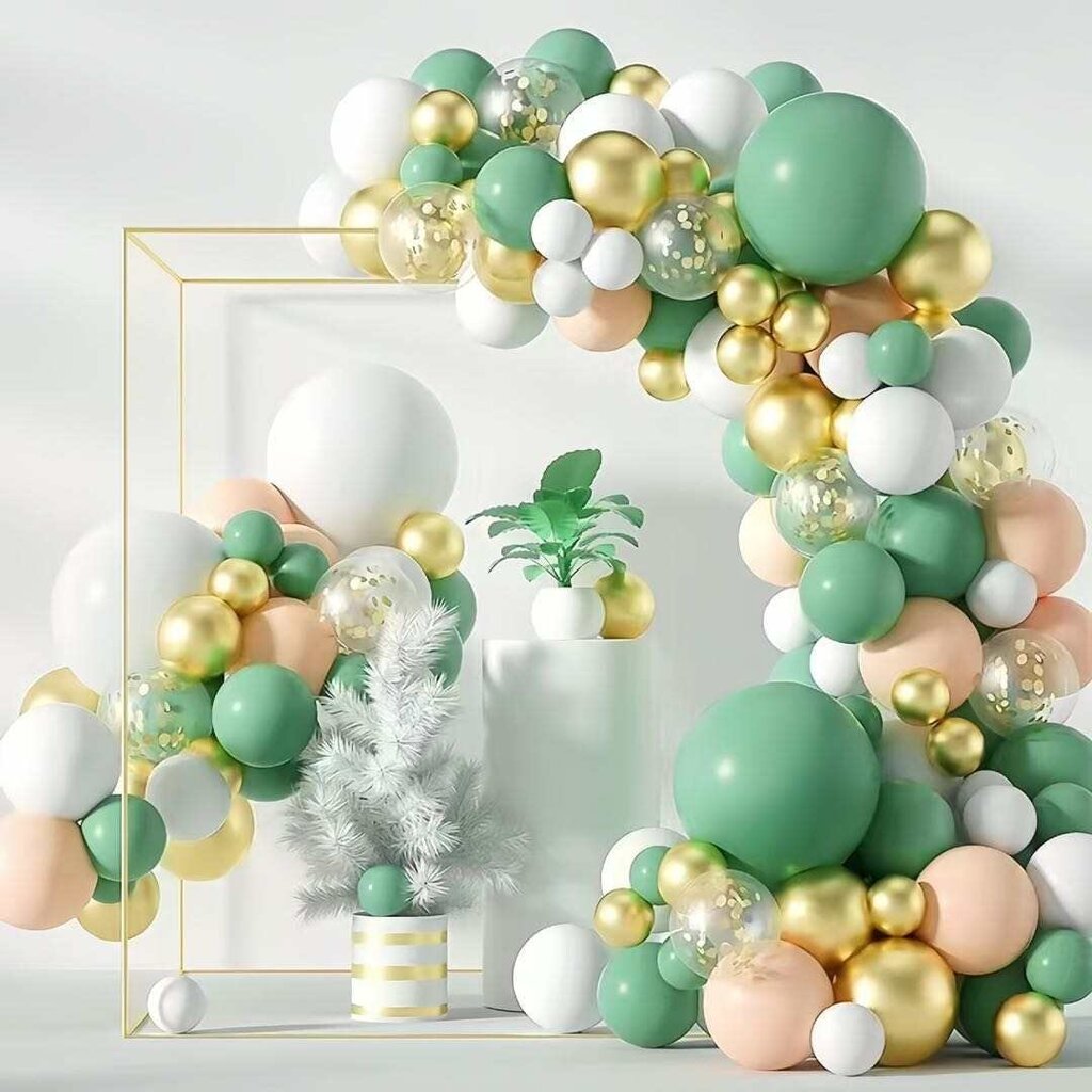 Sage Green balonu komplekts, 117 gab. cena un informācija | Baloni | 220.lv