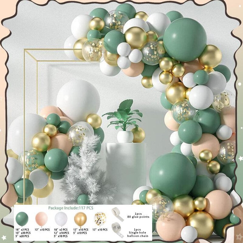 Sage Green balonu komplekts, 117 gab. цена и информация | Baloni | 220.lv