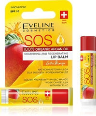 Balzams lūpām Eveline Cosmetics SOS 100% Organic Argan Oil Exotic Mango, 4.5ml цена и информация | Помады, бальзамы, блеск для губ | 220.lv