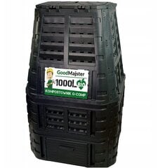 Komposta kaste GoodMajster, 1000 l, melna cena un informācija | Komposta kastes un āra konteineri | 220.lv