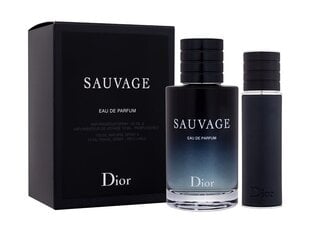Komplekts Christian Dior Sauvage vīriešiem: parfimērijas ūdens EDP, 100 ml + parfimērijas ūdens EDP, 10 ml cena un informācija | Vīriešu smaržas | 220.lv
