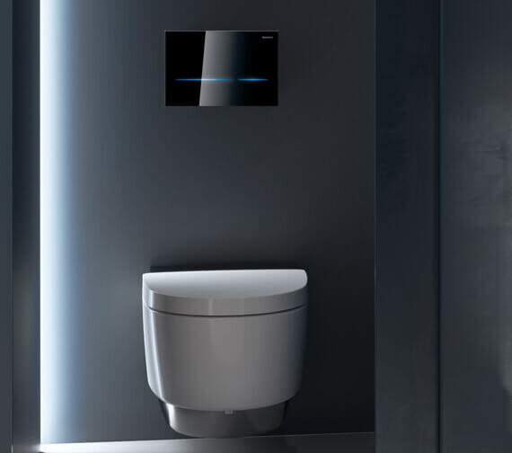 WC skalošanas poga Geberit Sigma 80, elektroniska, stikls, melns 116.090.SG.6 cena un informācija | Piederumi tualetes podiem un bidē | 220.lv