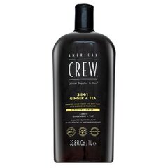 Matu šampūns ar ingveru un tēju 3in1 American Crew, 1000 ml цена и информация | Шампуни | 220.lv