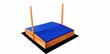 Impregnēta koka smilšu kaste ar zilu jumtiņu, 140x140 cm cena un informācija | Smilšu kastes, smiltis | 220.lv