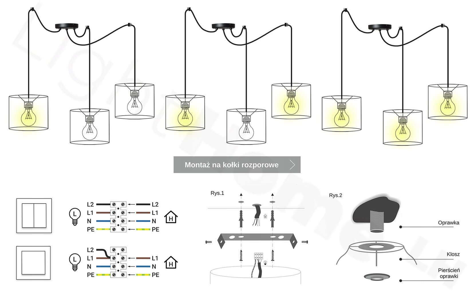 LightHome griestu lampa Spider Elegance Gold cena un informācija | Lustras | 220.lv