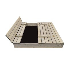 Koka smilšu kaste ar ģeotekstila paklāju Bonus Orbis, 140x140 cm, pelēka cena un informācija | Smilšu kastes, smiltis | 220.lv