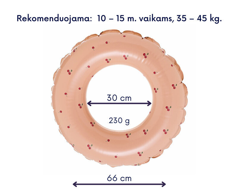 Piepūšamais peldēšanas aplis Smart Mama, 66 cm, gaiši oranžs cena un informācija | Piepūšamās rotaļlietas un pludmales preces | 220.lv