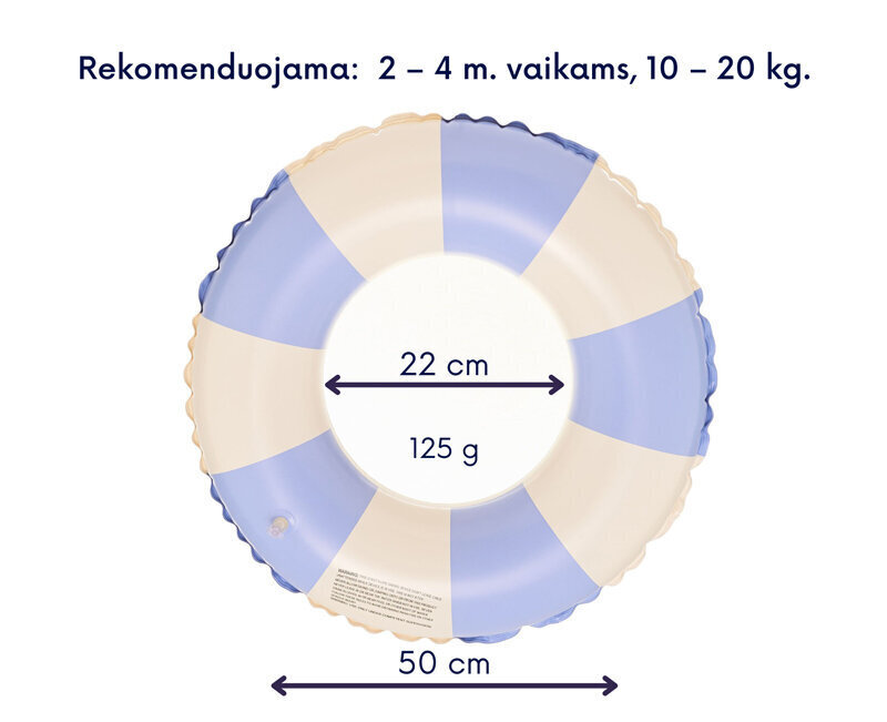 Piepūšamais riņķis, 50 cm, zils cena un informācija | Piepūšamās rotaļlietas un pludmales preces | 220.lv